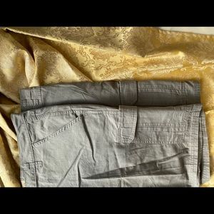 New TWO pair of Men’s Cargo Short, khaki & Grey 48